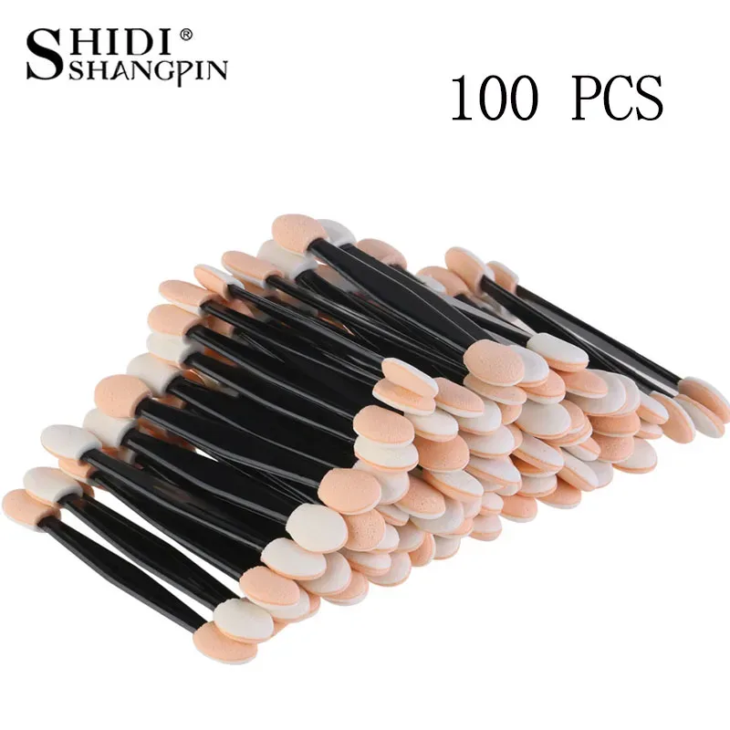 30/50/100PC Eye Shadow Brush Makeup Dual Sided Sponge Nylon Set Eye Shadow Brushes For Cosmetic Applicator Makeup — image 9