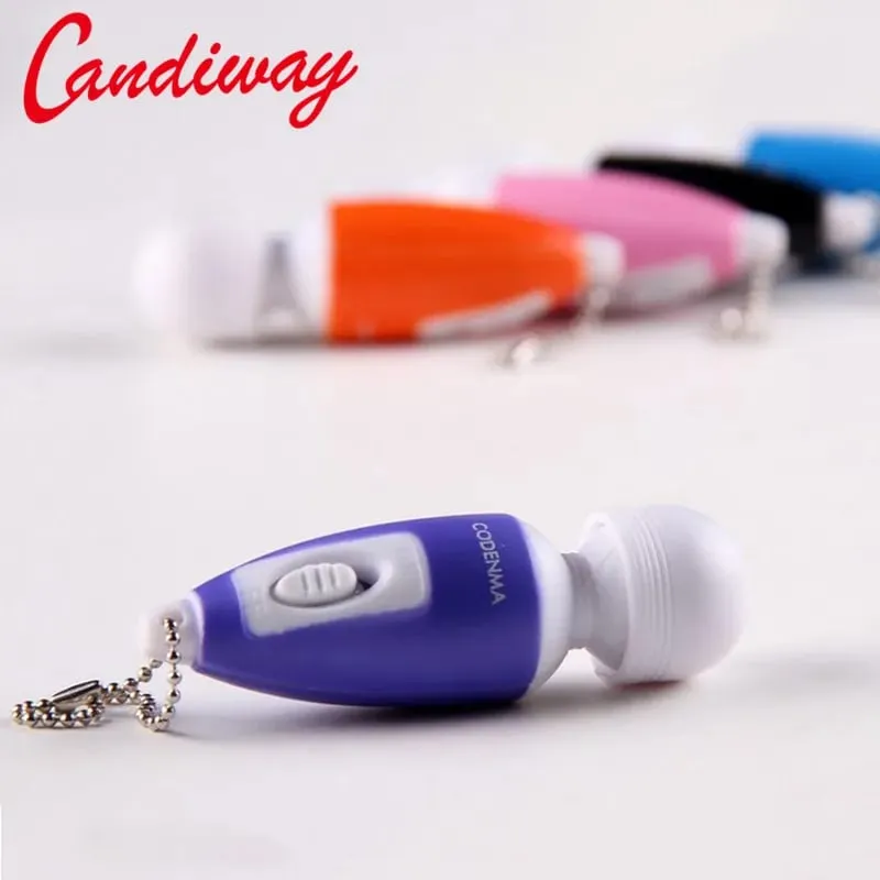 3st Mini Magic Wand Ansiktsmassage klitoris GSpot liten AV Vibrator Secret Solo onani Nyckelringsficka Sexleksaker För kvinnor — image 2