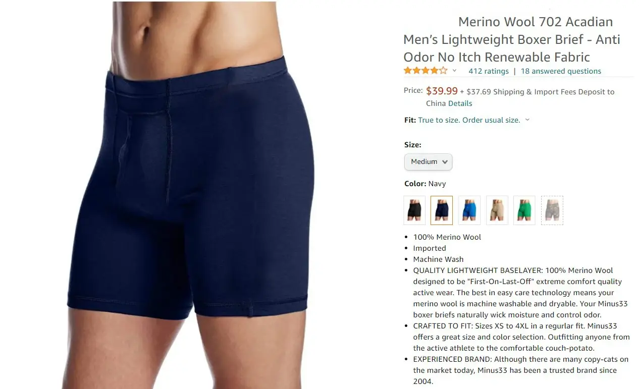Boxer da uomo in lana merino lunga 100% lana merino intimo da uomo strato di base 240G mutande sportive da uomo fitness traspirante