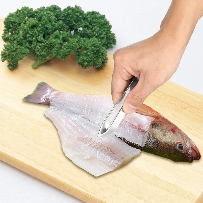 Fish Scales Scraping Graters Stainles Fast cleaner Remove skin brush Cleaning Peeler Scraper bone scaler Tongs tweezers tool — image 5