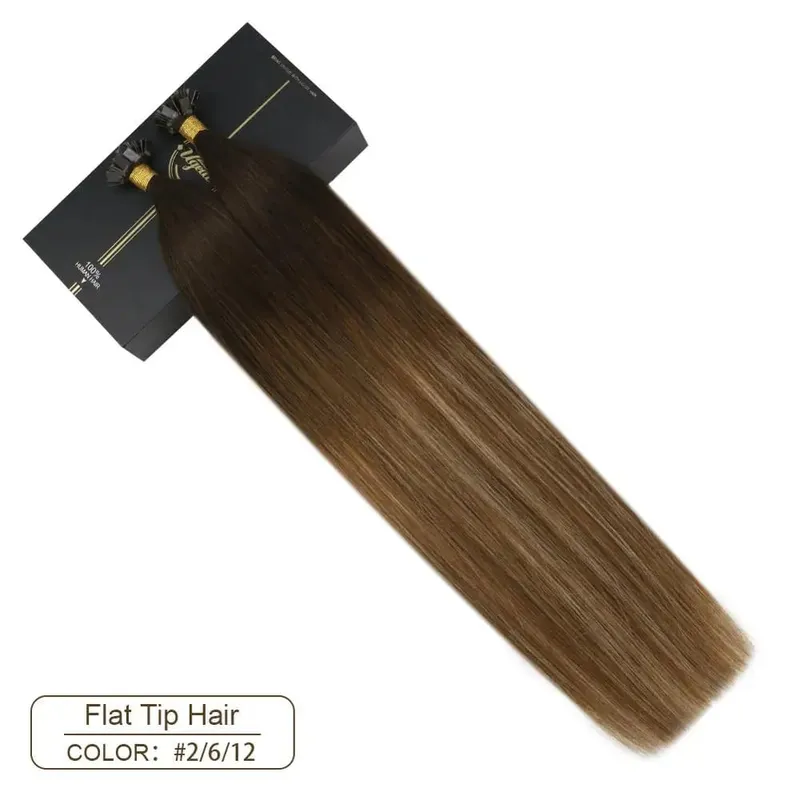Ugeat FLAT TIP ต่อผมมนุษย์ผม Pre-Bonded Hair Extensions 14-24 "Keratin FLAT Human Hair balayage สีผม 1g/1 S — image 8