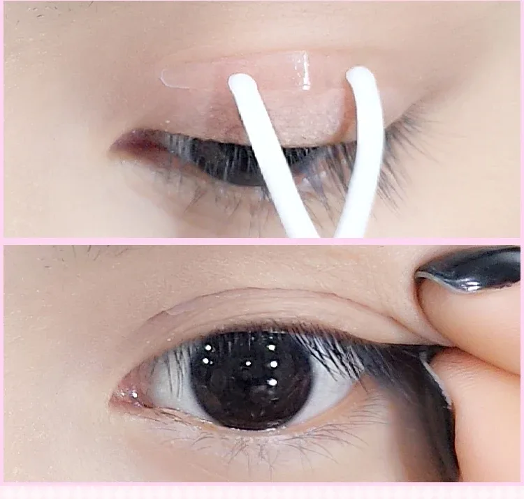 Nastro doppia palpebra Adesivi invisibili Trucco doppia palpebra Pizzo trasparente autoadesivo Nastro doppio occhio Strumento per trucco occhi da donna