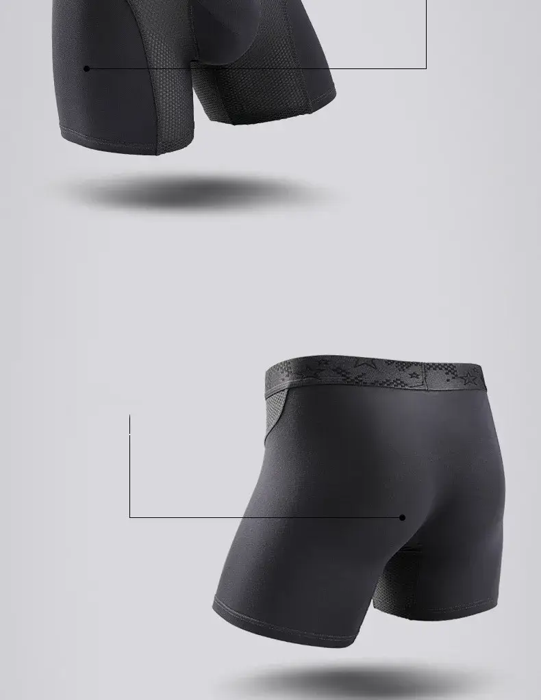 Intimo uomo Boxer modali Pantaloncini Hombre Solid Mesh Custodia traspirante Mutandine Uomo Gamba lunga Mutande Cueca Calzoncillos XL-6XL — image 15