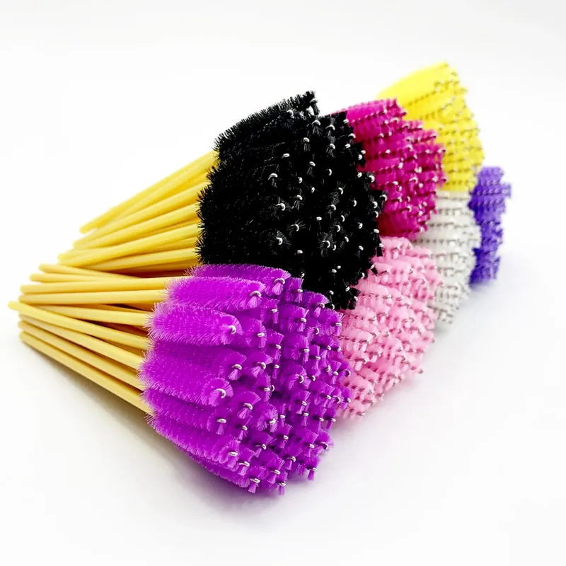 50pcs Cosmetic Eyelash Brush Disposable Eyebrow Brush Mascara Wands Applicator Diamond Eyelash Extension Makeup Brushes — image 1