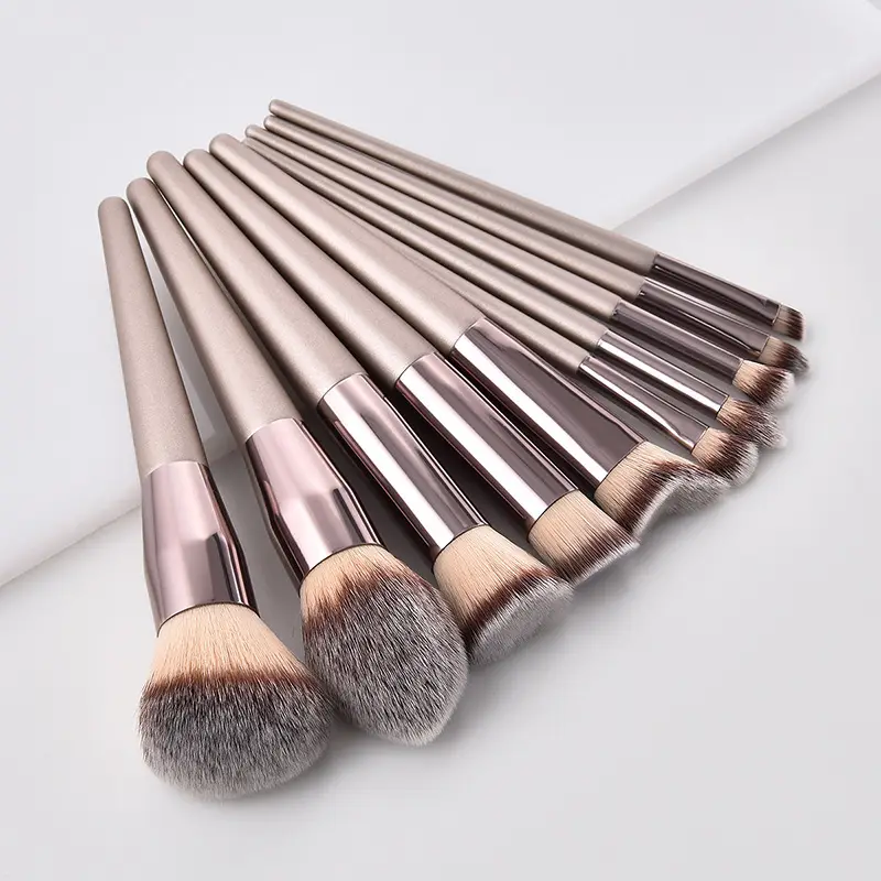 แชมเปญร้อนชุดแปรงแต่งหน้าสำหรับผู้หญิงเครื่องสำอางค์ Foundation Powder Blush อายแชโดว์ Kabuki Blending Make Up Brush เครื่องมือความงาม — image 1