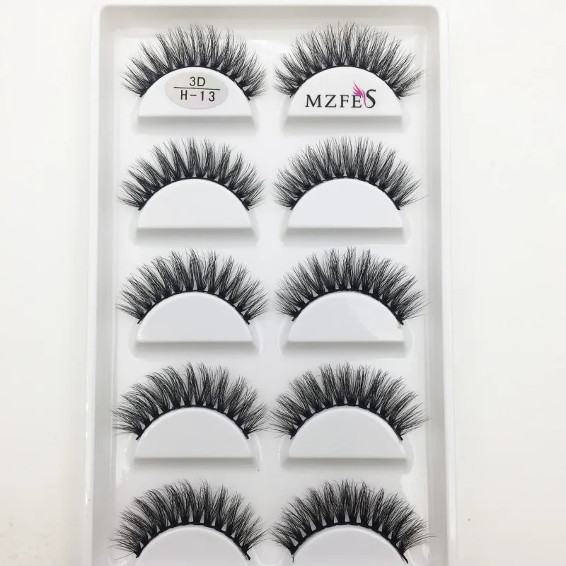 10/50 Dozen 3D Nertsen Wimpers Natuurlijke Dikke Valse Wimpers Mink Wimpers Zachte Nep Wimper Piekerige Make-Up Cilios H13 Kat — image 8