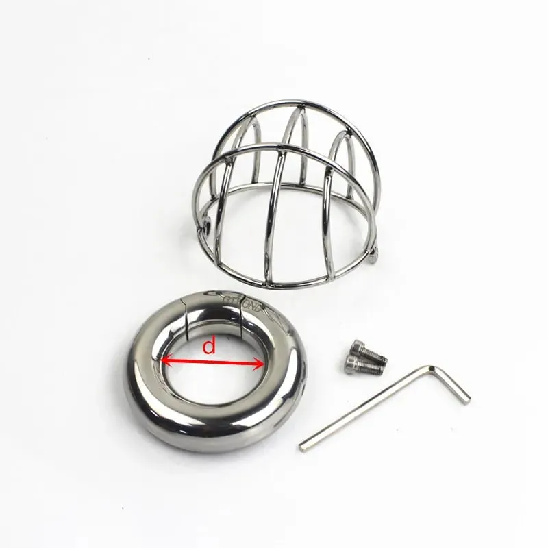 5 tailles en acier inoxydable filets Cage Scrotum poids portant pendentifs pénis Protection couverture balle civière jouets sexuels pour hommes BB-48 — image 5