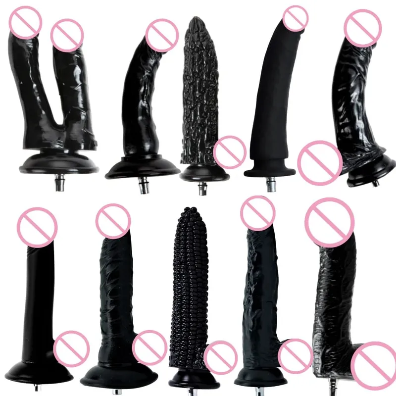 Machine sexuelle gros godes noirs connecteur rapide masturbation vibrateur godes réalistes pour femmes accessoires jouet sexuel pour adultes — image 1
