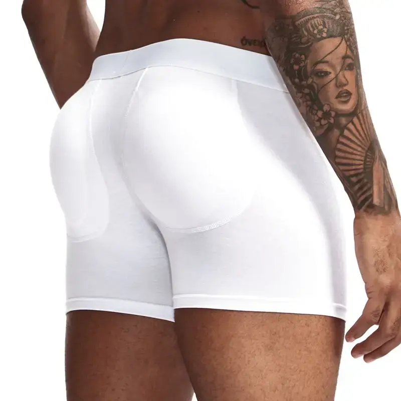 Sexy Butt Lifting Underwear Men Padded Boxer Enhancing Hips Push Up Cup Underpants Bulge Pouch Boxers Shorts Breathable — image 9