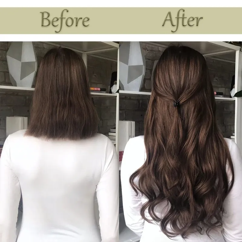 16 Clips 7Pcs/Set Hair Extensions Long Wavy Hairstyle Natural Synthetic Black Blonde Hairpieces Heat Resistant For Women — image 6