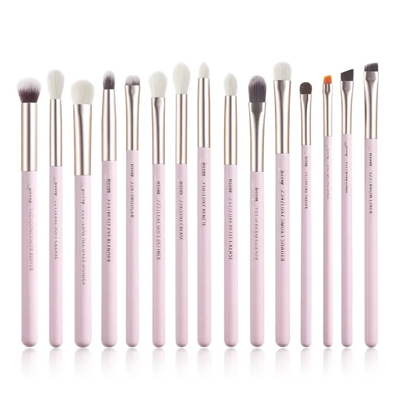 Sada štětců na líčení očí Jessup 15ks Přesný štětec na oční stíny Eyebrow EyeLiner Blending Concealer Natural Synthetic Black T177 — image 10