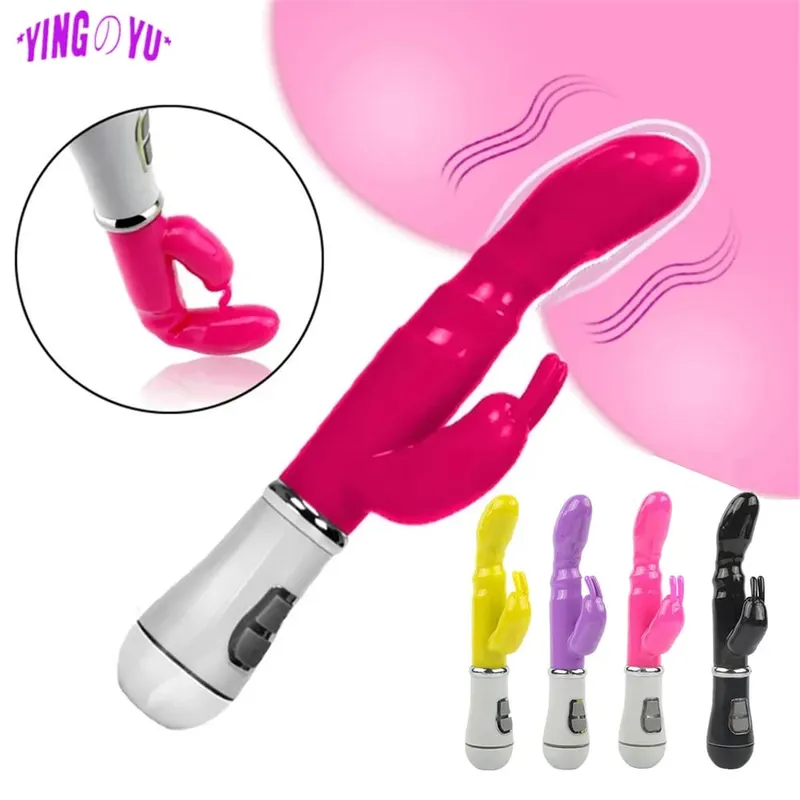Vibratore del coniglio del punto G per le donne Doppio vibratore del dildo Impermeabile femminile Massaggiatore del clitoride della vagina Giocattoli adulti del sesso Prodotti erotici — image 2