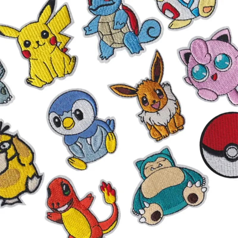 Tambalan Kain Stiker Pakaian Pikachu Jahit Tambalan Bordir Applique Besi Pada Pakaian Kartun Dekorasi Garmen DIY — image 2