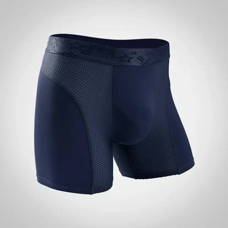 Intimo uomo Boxer modali Pantaloncini Hombre Solid Mesh Custodia traspirante Mutandine Uomo Gamba lunga Mutande Cueca Calzoncillos XL-6XL — image 5
