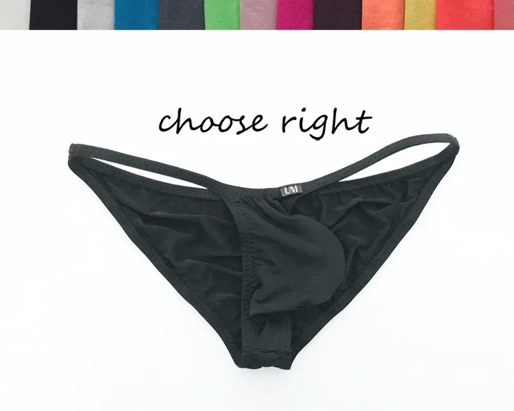 Men's Ultra Low Waist G-String Buttock Briefs Thin Ice Silk Translucent Sexy Underwear Breathable Lightweight Low Rise — image 13