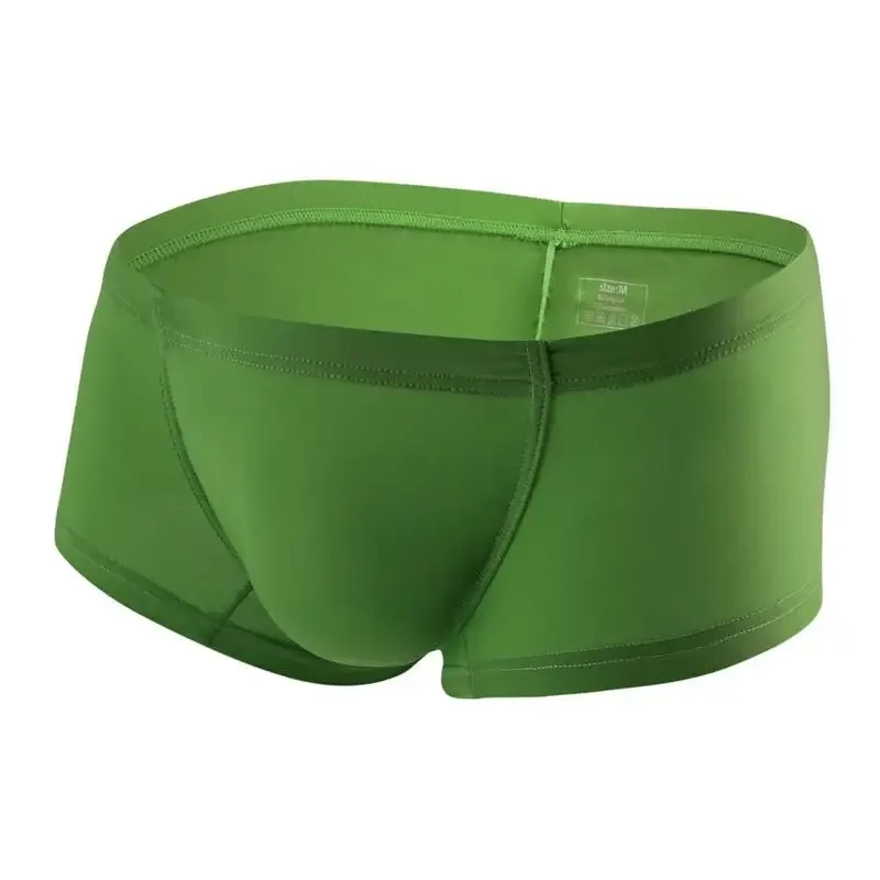 Biancheria intima da uomo sexy Boxer Solido sottile Mutandine di seta di ghiaccio Uomo Traspirante Vita bassa U Custodia convessa Mutande Uomo Cueca Calzoncillo — image 34