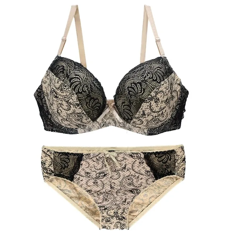New Sexy Lace Shoulder Strap Bras Set Ladies Push Up Large Size Lingerie Plus Underwire BCDE Cup Underwear — image 6