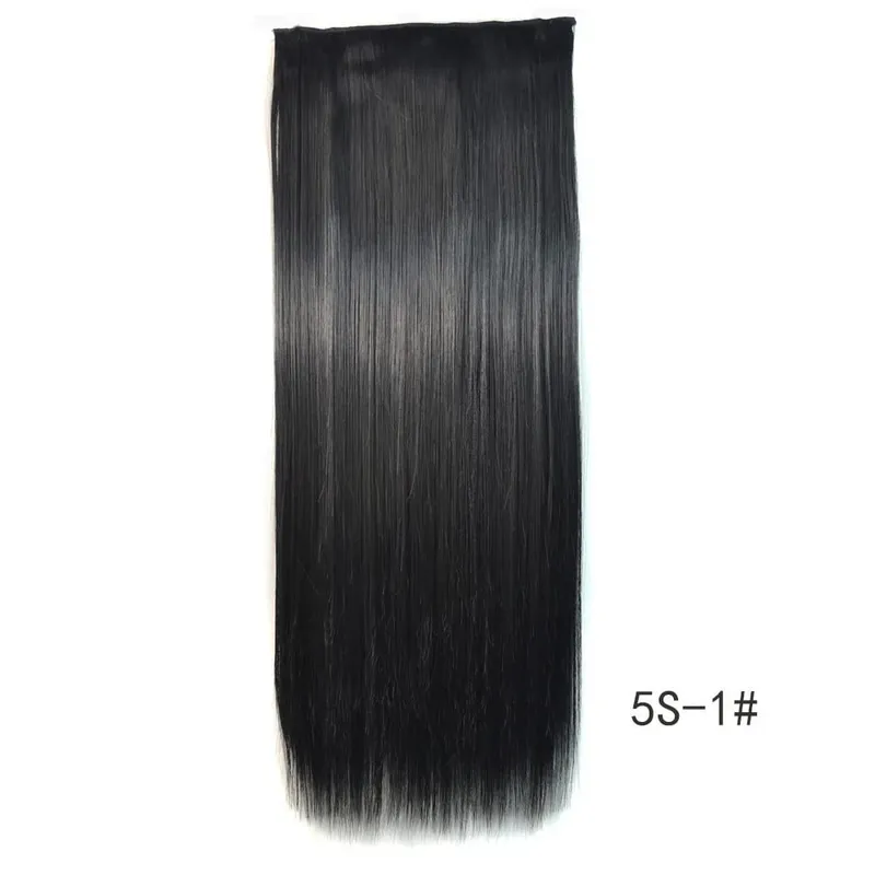 Synthetic Natural Synthetic Hair Extensions 5 Clip In Artificial Fake Ombre Blonde Brown Black Pink Straight False Hair Piece