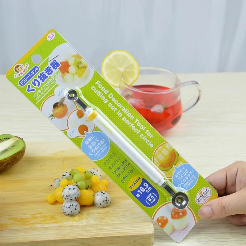 Mini Apple Ball Digger Melon ช้อนไอศกรีมขุด Scoop สแตนเลส Double-end เครื่องมือทำอาหารห้องครัว DIY อุปกรณ์เสริม Gadgets — image 5