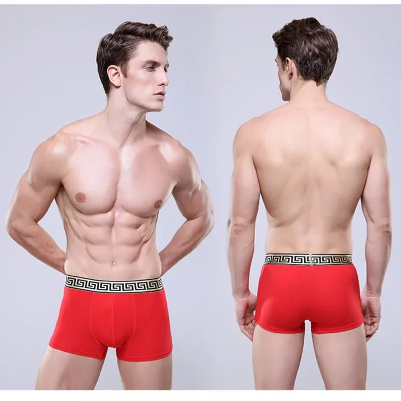 Pakaian Dalam Pria Boxer Merah Pernikahan Katun untuk Pria — image 7