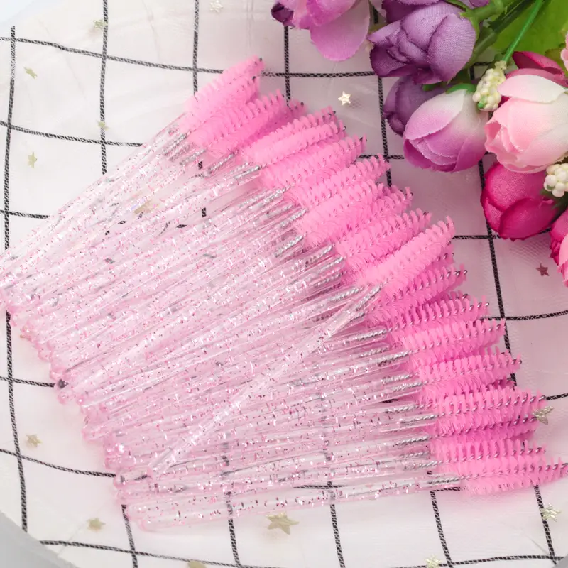 Buona qualità 5/50 pezzi pennelli per trucco ciglia in cristallo manico diamantato bacchette per mascara strumenti per estensione ciglia — image 1