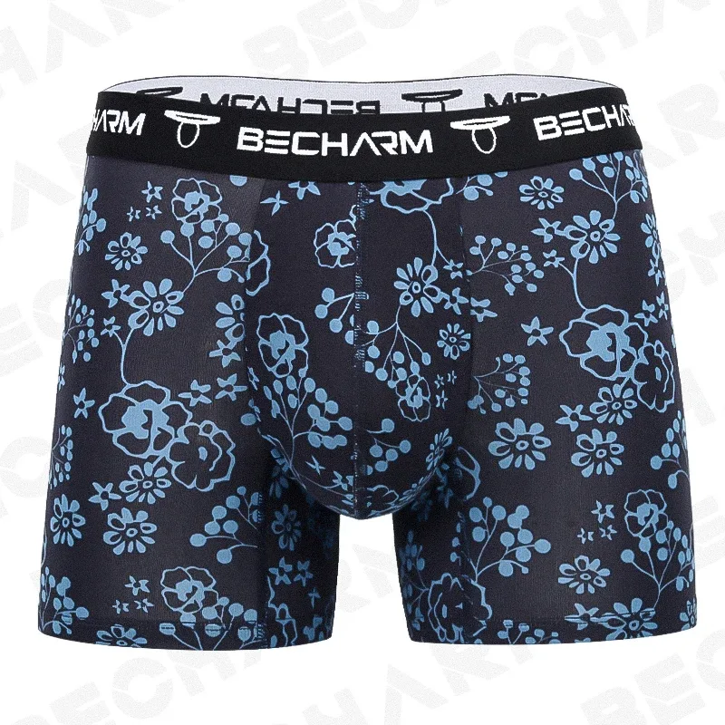 Becharm erkek Külot Boksörler Şort Katı Gri Büyük Boy Set Erkek Külot Erkek Külot Boxer Adam Seksi Giyim Kısa Homme Sıcak