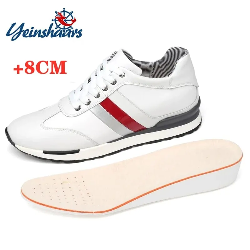 Elevator Shoes Men Sneakers Height Shoes Men Increase Shoes Increase 8CM Leather Lift Sports Leather Shoes Tall Shoes — image 1