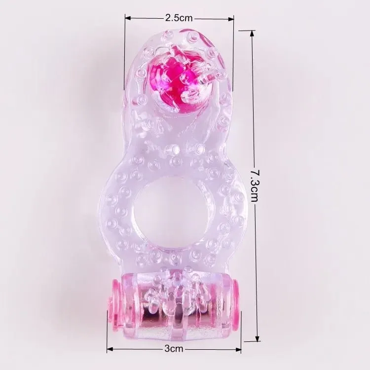 Dauerhafter Ring-Klitoris-Vibrator, dreifache Kugelschleife, Massagegerät, Masturbation, vibrierendes Spannen, Verzögerung der Ejakulation, Sexspielzeug für Männer