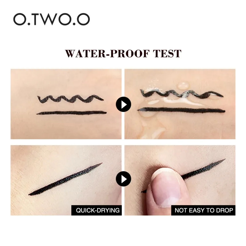 O.TWO.O Timbro per eyeliner Penna per eyeliner liquido nero Impermeabile ad asciugatura rapida Matita per eyeliner a doppia estremità Trucco per cosmetici da donna — image 5