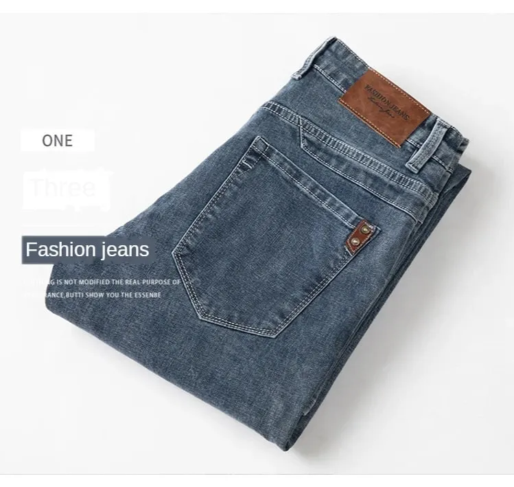 Autumn Summer Denim Jeans Men Straight Stretch Regular Jeans for Man Black Classic Vintage Mens Pant Big Size 29-38 40 — image 9