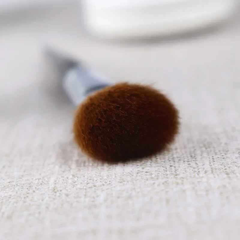 G038 แบนแปรงปัดแก้ม QINZHI Professional Handmade Make Up แปรงผมแพะนุ่มเส้นใยสังเคราะห์แปรงแต่งหน้า — image 3