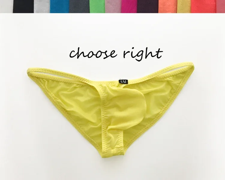 Men's Ultra Low Waist G-String Buttock Briefs Thin Ice Silk Translucent Sexy Underwear Breathable Lightweight Low Rise — image 11