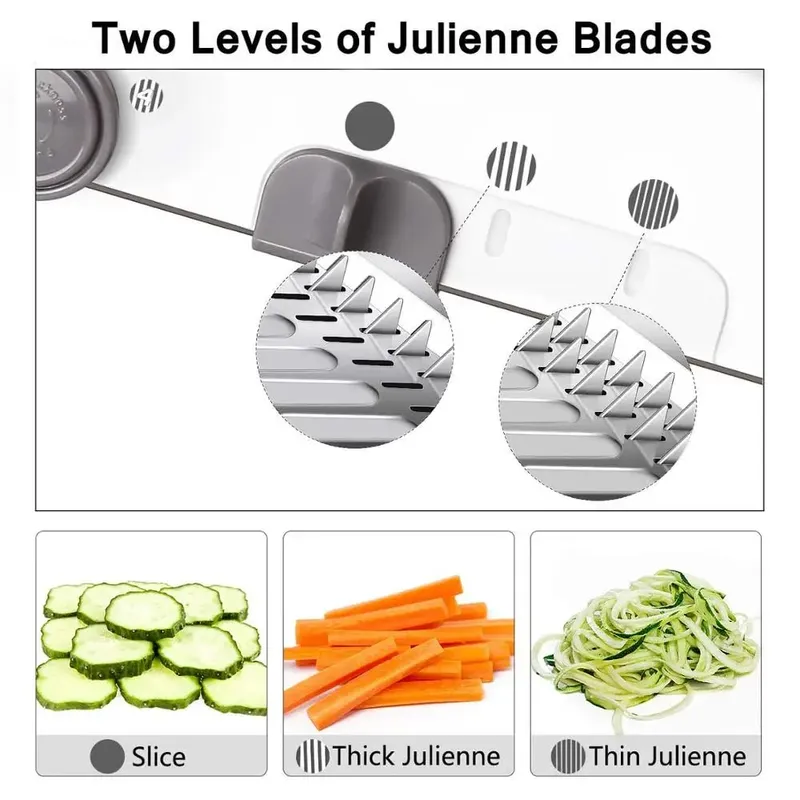 18 ประเภทปรับ Mandoline Slicer ผักสแตนเลส Julienner เครื่องขูดหัวหอมเครื่องตัดมันฝรั่งเครื่องตัด KC0326 — image 6