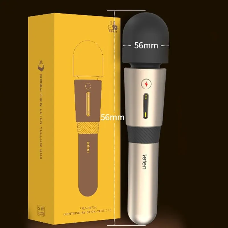 Leten Lightning 3 강력한 진동기 빅 헤드 매직 AV 완드 마사지 여성 젖꼭지 클리토리스 자극기 성인 섹스 토이 For 여성용 — image 5