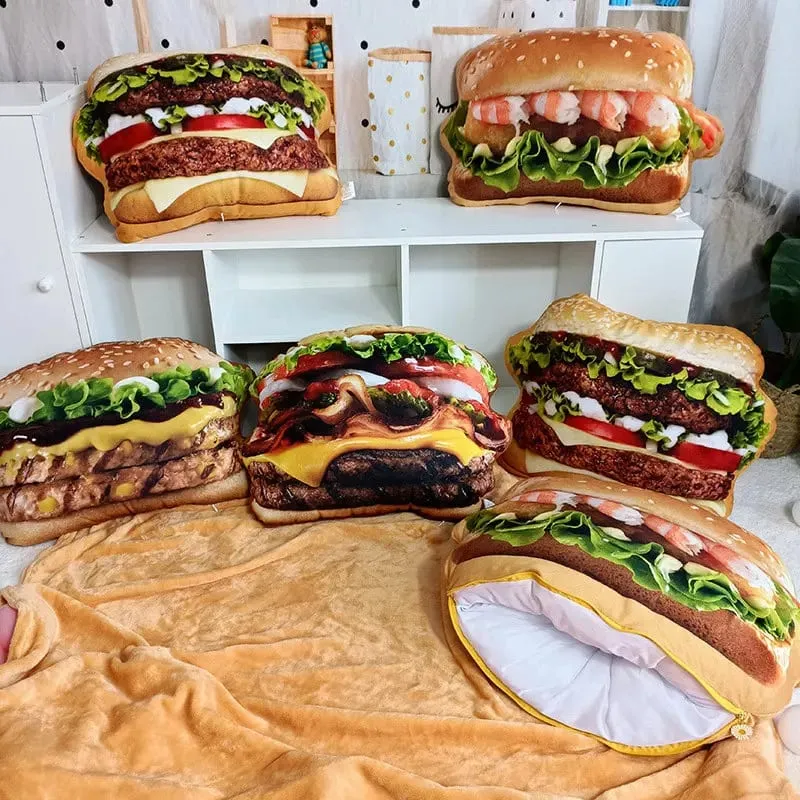 Plněný polštář na hamburger s přikrývkou a polštářkem 2v1 — image 2