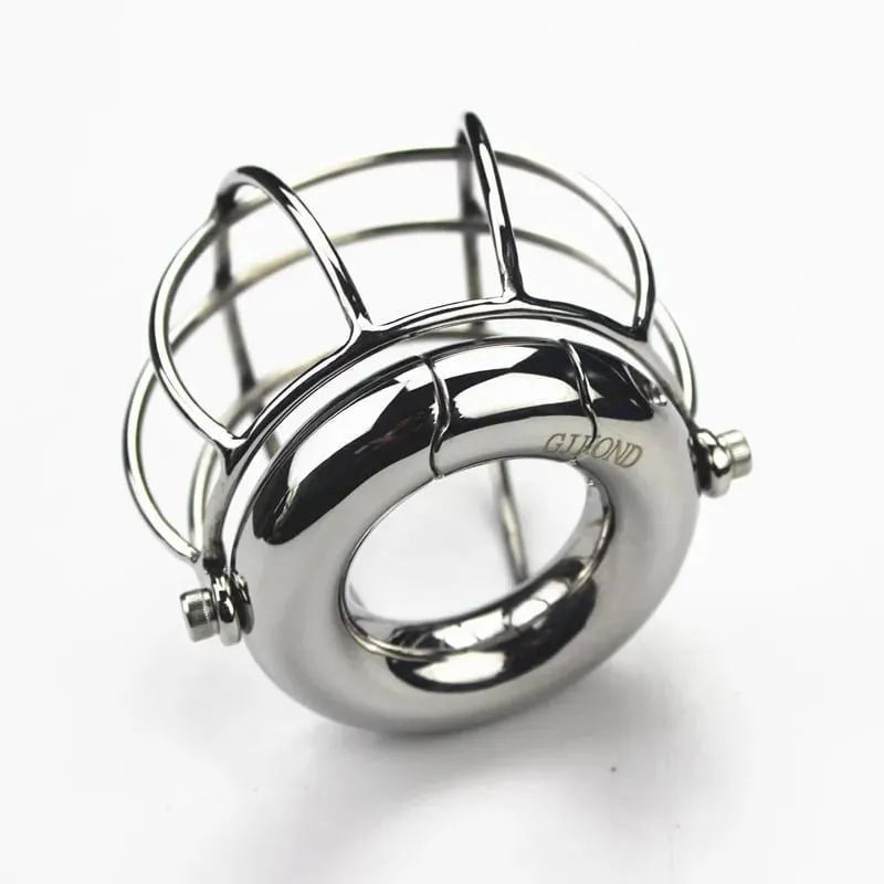 5 tailles en acier inoxydable filets Cage Scrotum poids portant pendentifs pénis Protection couverture balle civière jouets sexuels pour hommes BB-48 — image 3