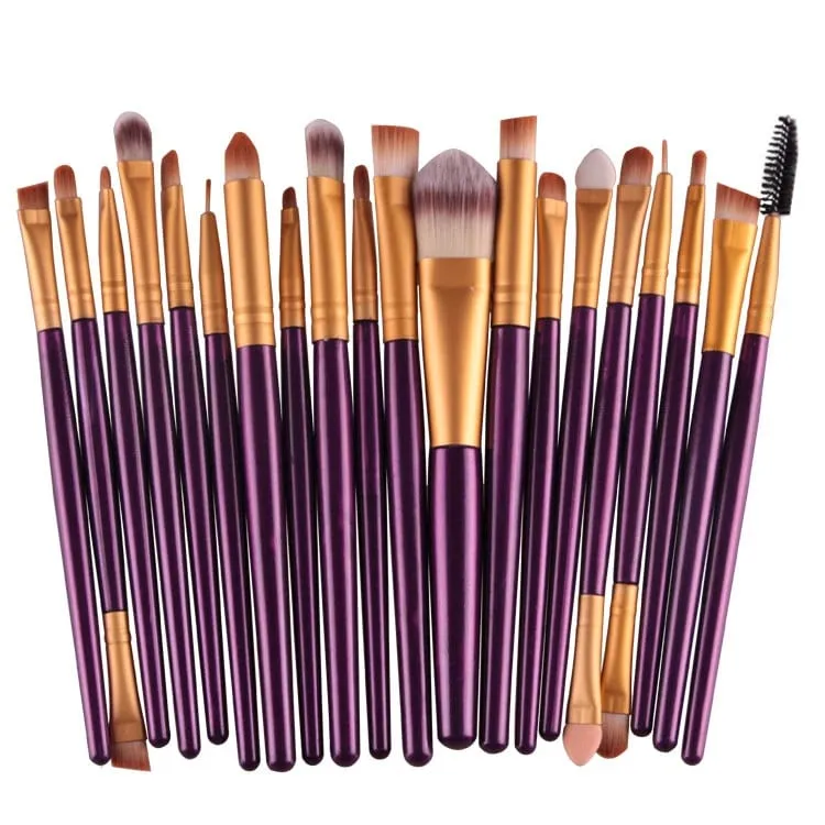 Set di pennelli per trucco da 20 pezzi Set di pennelli per trucco in polvere cosmetica Ombretto Eyeliner Fondotinta Miscela per fard Pennelli per trucco per donna di bellezza Maquiagem — image 10