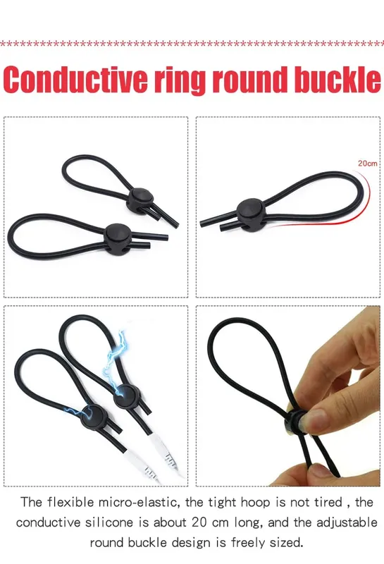 Male Electro Shock Penis Ring Electric Stimulation Massage Cock Ring Delay Time Ring Medical Themed Toys Sex Product Accessories