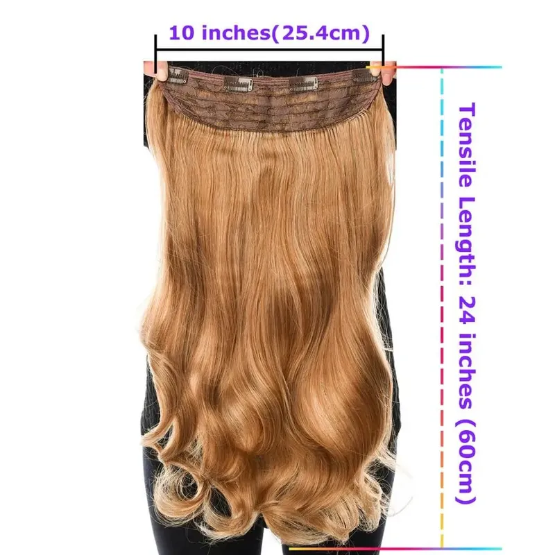 Silike 32 นิ้วสังเคราะห์ Wavy คลิป One Piece Hair Extensions 17 สีทนความร้อน Fiber Hair Extension สำหรับผู้หญิง — image 3