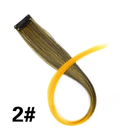 Leeons Synthetic Hair Extensions With Clips Heat Resistant Straight Hair Extensions Color Colored Black Hair Clip Womens 12G/Pcs — image 8
