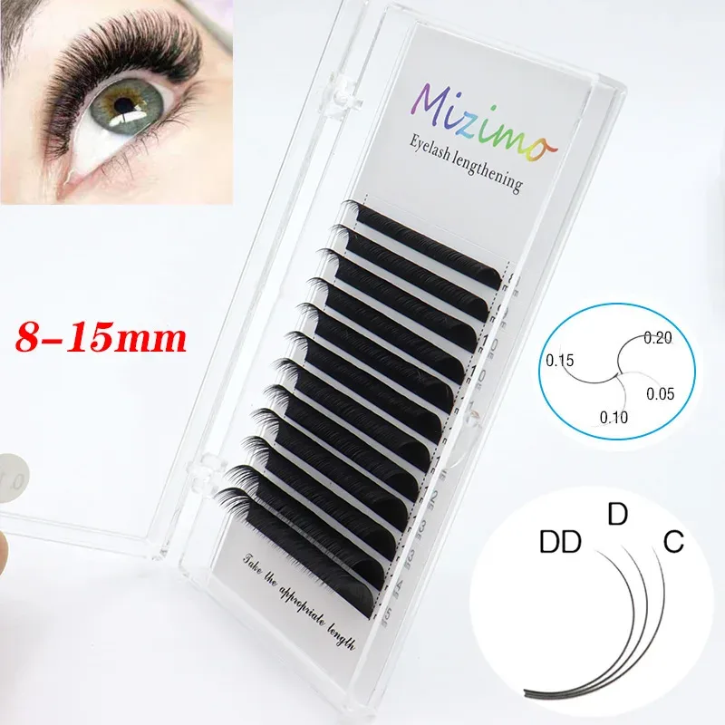 Mizimo 10mm-25mm C/D Nerz Wimpern Einzelne Gepfropfte Falsche Wimpern Schwarz Natürliche Erweiterte Blühenden Wimpern Augen Make-Up Wimpern — image 5