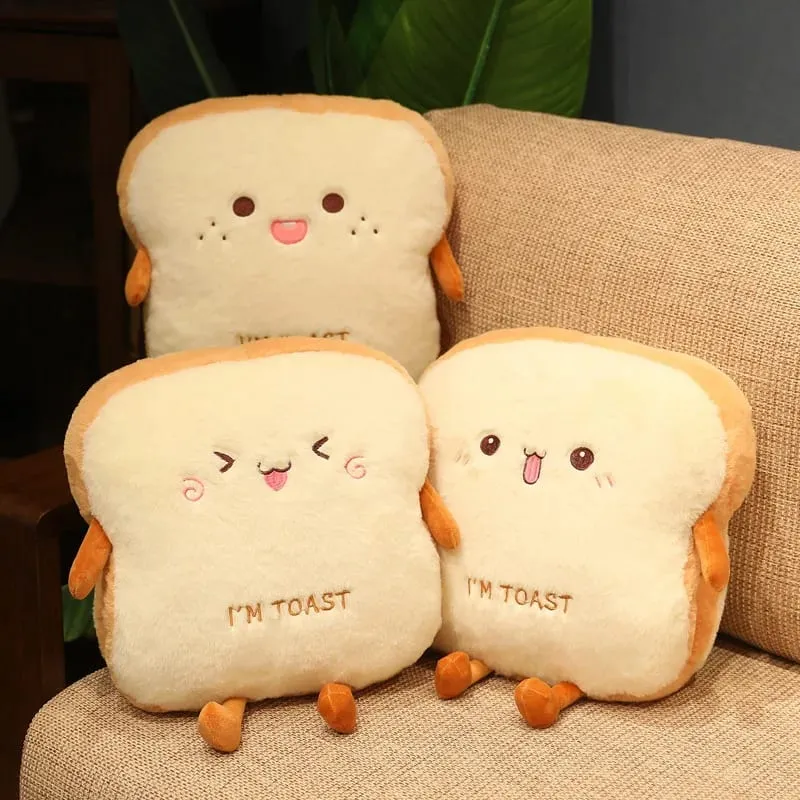 ตุ๊กตาขนมปังหมอนน่ารักจำลองอาหาร Toast ตุ๊กตานุ่มมืออุ่นหมอนเบาะตกแต่งบ้านของเล่นเด็กวันเกิด... — image 2