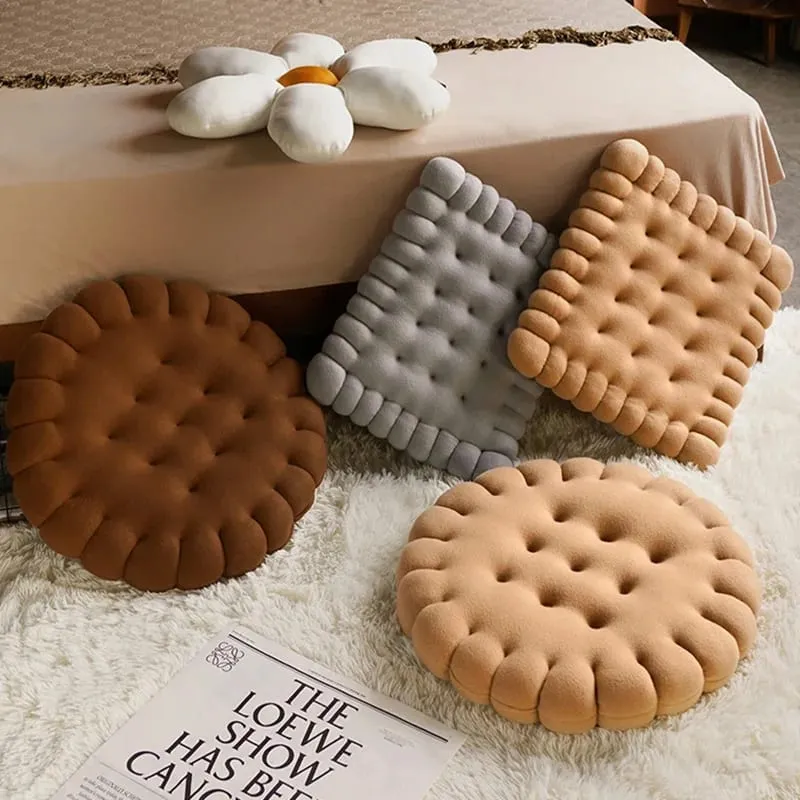 Echtes Keks-Form-Plüschkissen, weiches kreatives Kissen, Stuhl, Autositz-Pad, dekoratives Keks-Tatami-Rückenkissen, Sofa, Zuhause — image 2