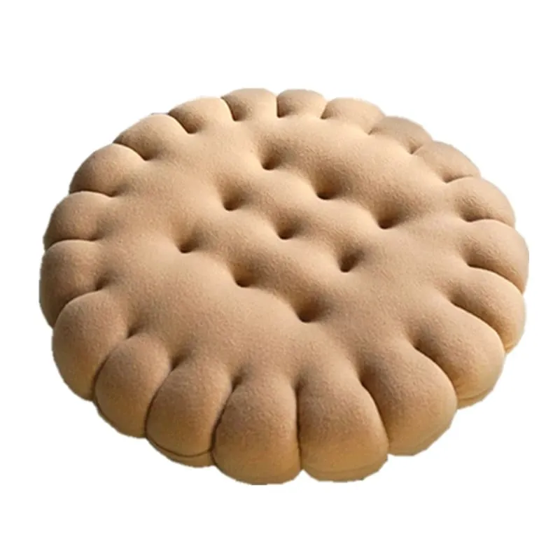 Echtes Keks-Form-Plüschkissen, weiches kreatives Kissen, Stuhl, Autositz-Pad, dekoratives Keks-Tatami-Rückenkissen, Sofa, Zuhause — image 3