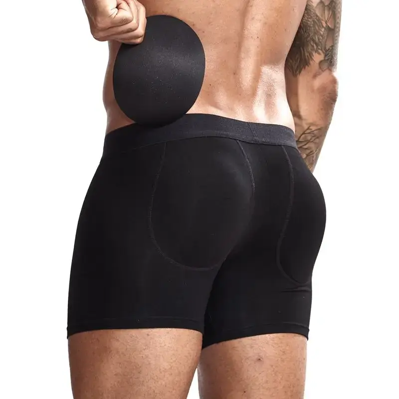 Sexy Butt Lifting Underwear Men Padded Boxer Enhancing Hips Push Up Cup Underpants Bulge Pouch Boxers Shorts Breathable — image 15