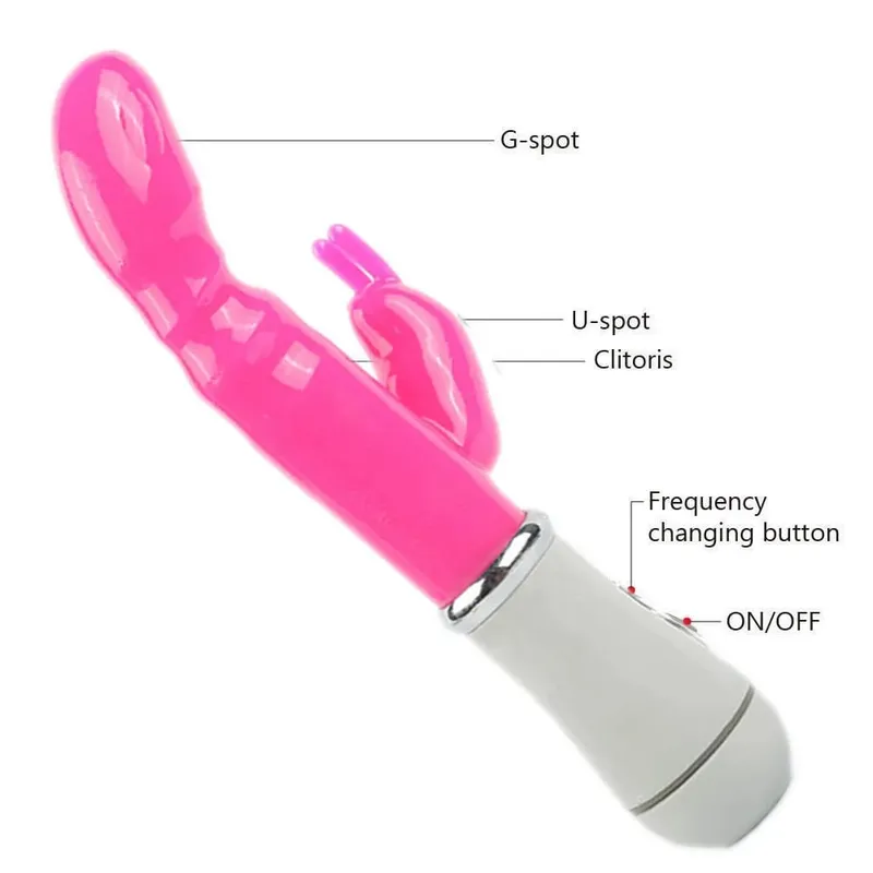 Vibratore del coniglio del punto G per le donne Doppio vibratore del dildo Impermeabile femminile Massaggiatore del clitoride della vagina Giocattoli adulti del sesso Prodotti erotici — image 5