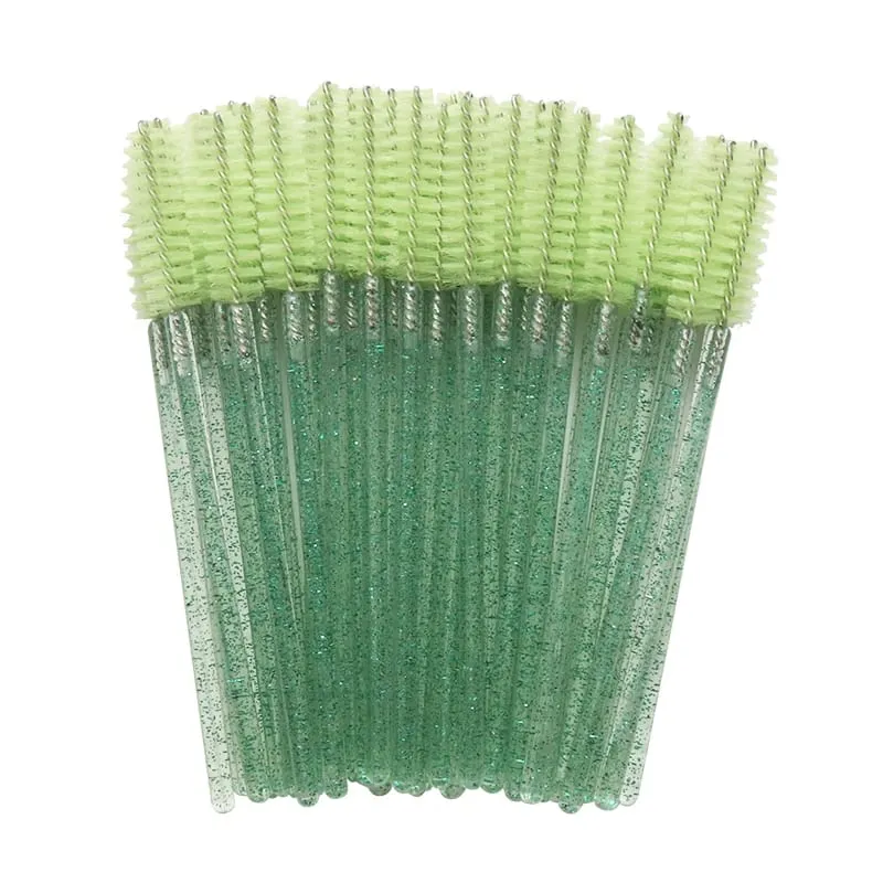 50pcs 반짝 이는 일회용 속눈썹 브러쉬 애플리케이터 완드 경기자 마스카라 눈썹 메이크업 도구 스풀러 빗 완드 스풀리 브러쉬 — image 15