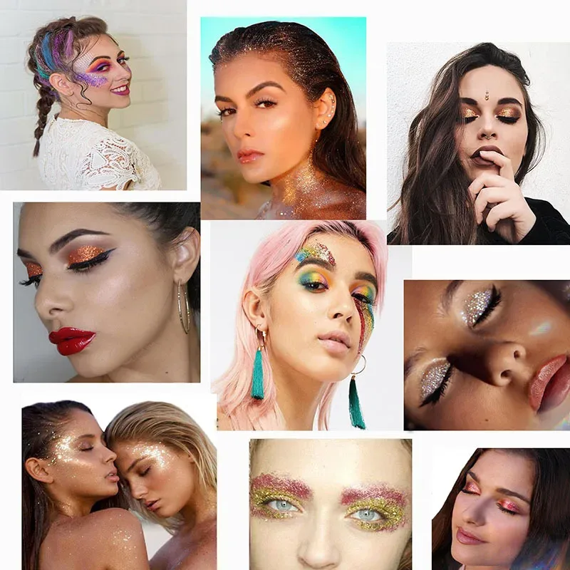 Brokatowa paleta cieni do powiek Pigment Shine cekiny rozświetlacz do cieni do powiek Shimmer kolorowa paleta do makijażu — image 6