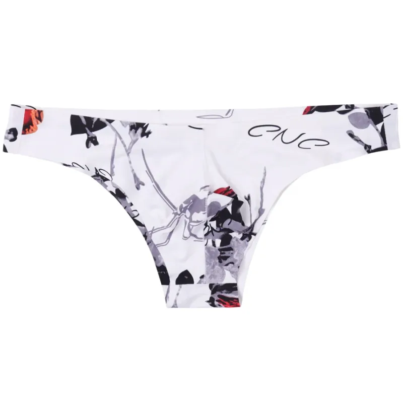 4pcs Men Sexy Style Smooth Soft Printed Underwear Men's Thin Underpants Man Low Waist Bikini Ice Silk Briefs Seamless 00817 — image 6