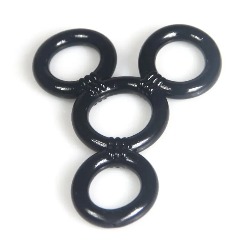 4 anillos/juego de anillo de silicona para pene retardante de eyaculación pene duradero erección consolador anillos productos para adultos juguetes sexuales masculinos para hombre